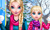 Mommie Elsie Winter Day,It snowed last night and Elsie and her mom are ready to enjoy a day off from work and school. Help them choose some warm outfits before they go outside in this dress up game for girls.