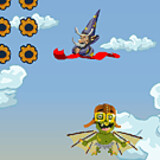 Goblin Flying Machine,Enanos malvados secuestraron a tu novia duende, ahora debes lanzarte y volar hasta su enorme zepelín enano para rescatarla.