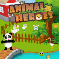 Animal Heroes,You can play Animal Heroes in your browser for free. Match rabbits, foxes, pandas, and other cute animals as you travel the countryside path. Burst bubbles for extra points. Try to complete the objective before you run out of moves.