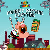 Uncle Grandpa Peanut Butter Flutter,Onkel Opa Peanut Butter Flutter ist eines der Flugspiele, die Sie kostenlos auf UGameZone.com spielen können. Schlag mit den Armen und fliege in diesem Spiel! Sie können Gläser Erdnussbutter für Punkte zerschlagen. Halten Sie sich von Robotern am Himmel und Wohnmobilen im Hof ​​fern! Genieße es und hab Spaß!