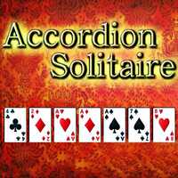 Accordion Solitaire,Accordion Solitaire is one of the Solitaire Games that you can play on UGameZone.com for free. Come and challenge the Accordion if you consider yourself to be a highly skilled and lucky solitaire player! This is a tough and unusual game which has a very low winning rate, and your goal is to compress 52 standard playing cards into one single pile. When the game starts, 2 face-up cards will be dealt to the middle of the screen. The remaining cards will be placed face-down to the stock pile at the bottom right corner. If you click the stock pile, a face-up card will be dealt to the immediate space on the right of the current face-up cards. When a row has run out of space, the next card will be dealt to the row below. If the top cards of two piles are of the same suit or rank, you can move a pile to another pile immediately to its left or separated to its left by two piles. For example, if the top cards on five piles are 8 of spades, 6 of spades, 10 of diamonds, 8 of hearts and Q of clubs, you can move the pile of 6 of spades, or the pile of 8 of hearts, to the top of the 8 of spades. When gaps appear after a move, cards will move automatically to the left to fill the space. Continue the process until the cards are all compressed into one pile. Can you win against the odds and achieve the goal successfully?